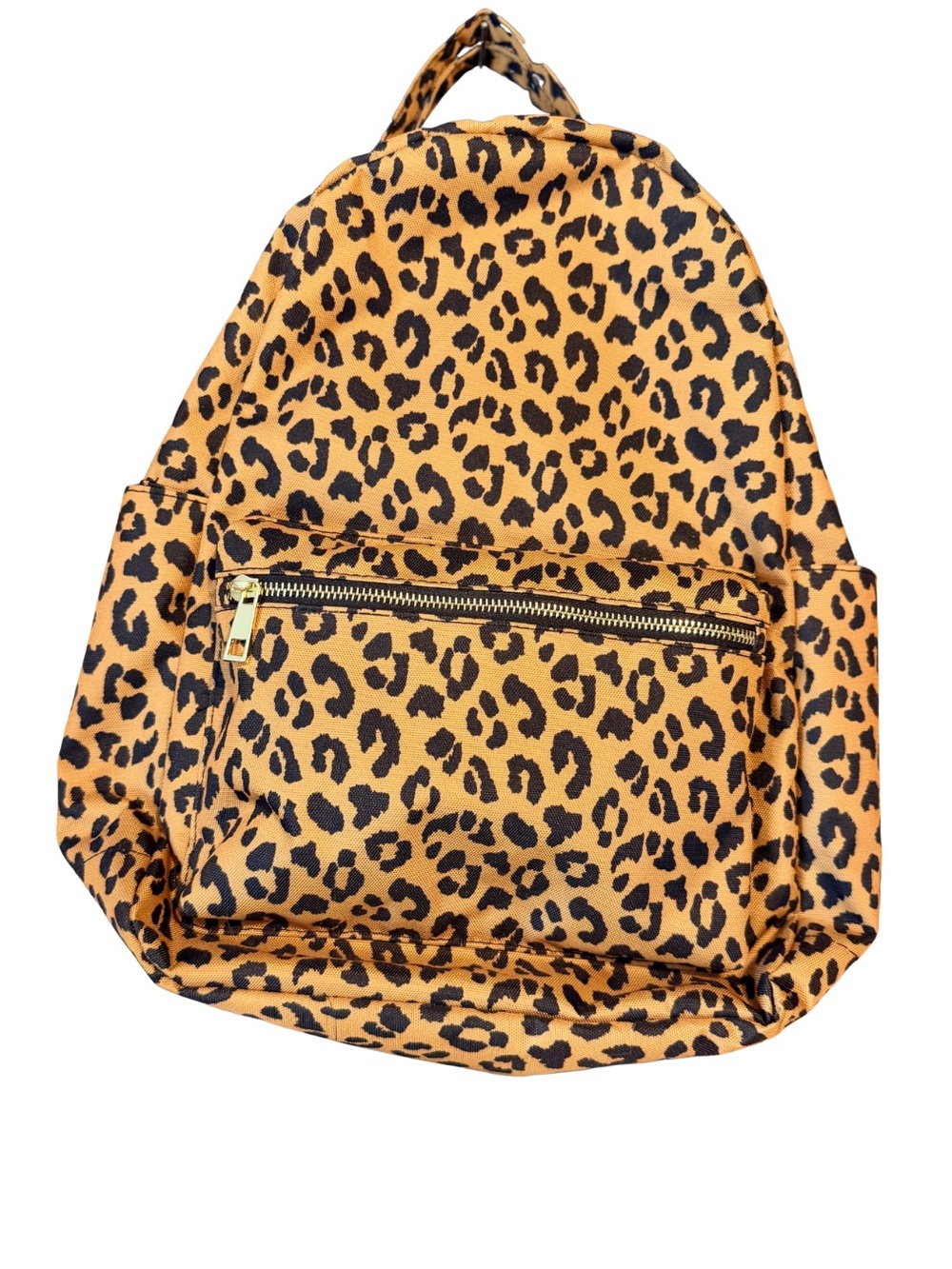 Time And True Leopard Print Canvas Backpack | Gold Zip | Laptop Sleeve | NWOT